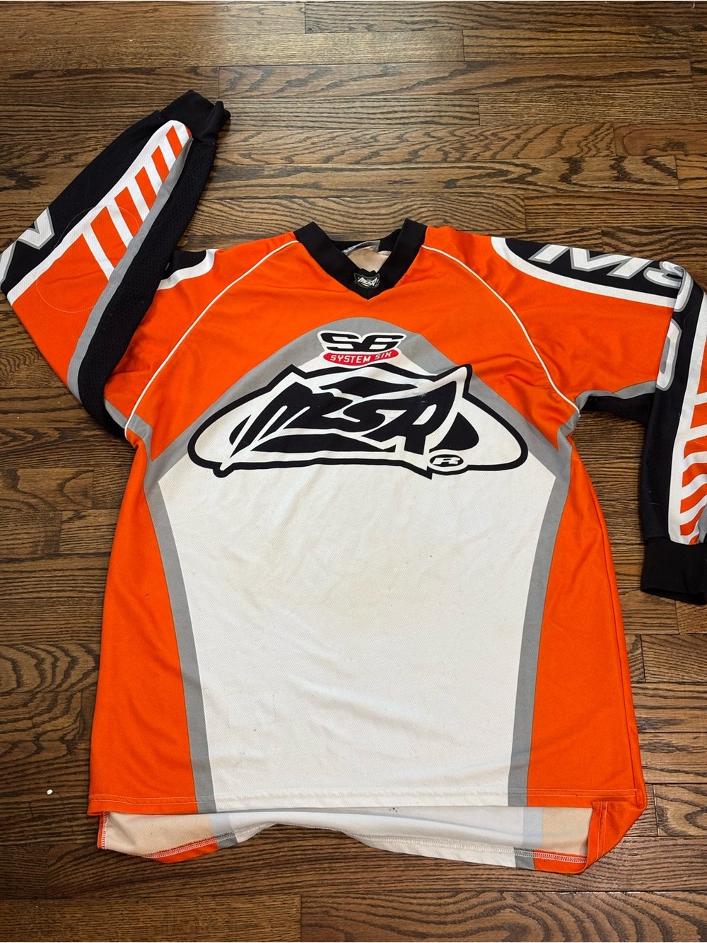 Vintage 90s MSR System Six Motocross Jersey XL Orange S6 Malcolm Smith Racing